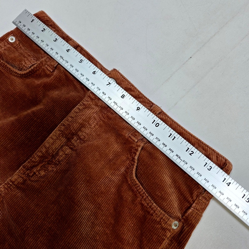 Pilcro Corduroy Pants Womens 26 Brown Slim Boyfriend Flare Leg Boho Retro 70s - Picture 5 of 9